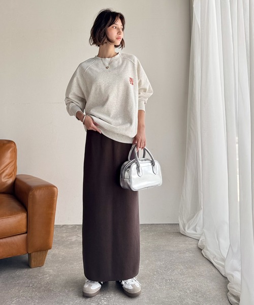 classicalelf（クラシカルエルフ）の「スリット位置自由自在。マルチWAYニットナロースカート（ロング丈）（スカート・レディース・ブラウン/チャコール/ブラック・LARGE/MEDIUM/SMALL/X-LARGE）」の9枚目の写真