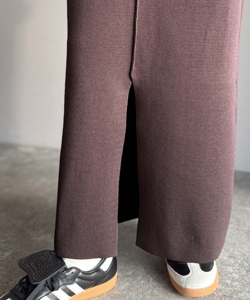 classicalelf（クラシカルエルフ）の「スリット位置自由自在。マルチWAYニットナロースカート（ロング丈）（スカート・レディース・ブラウン/チャコール/ブラック・LARGE/MEDIUM/SMALL/X-LARGE）」の4枚目の写真