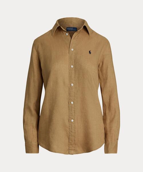 POLO RALPH LAUREN(ポロ ラルフ ローレン)の「ラシック フィット リネン シャツ(シャツ/ブラウス・レディース・ブラウン系5・S/M/L/XS/XXS)」の2枚目の写真