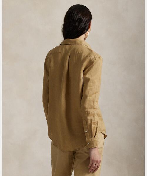 POLO RALPH LAUREN(ポロ ラルフ ローレン)の「ラシック フィット リネン シャツ(シャツ/ブラウス・レディース・ブラウン系5・S/M/L/XS/XXS)」の4枚目の写真