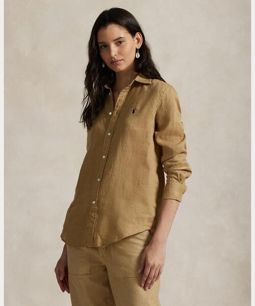 POLO RALPH LAUREN(ポロ ラルフ ローレン)の「ラシック フィット リネン シャツ(シャツ/ブラウス・レディース・ブラウン系5・S/M/L/XS/XXS)」の6枚目の写真