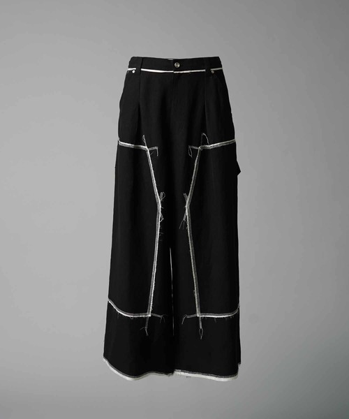 UNISEX》Washable Poplin Double Knee Wide Pants