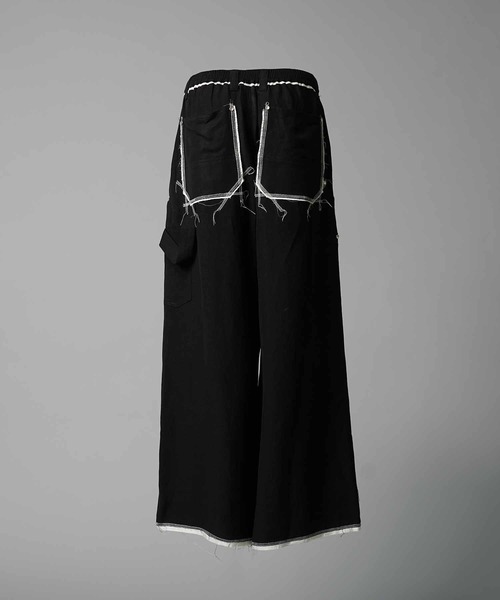 UNISEX》Washable Poplin Double Knee Wide Pants