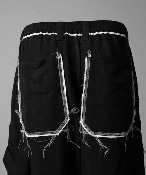 UNISEX》Washable Poplin Double Knee Wide Pants