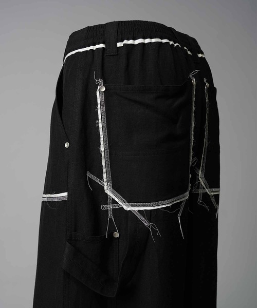 UNISEX》Washable Poplin Double Knee Wide Pants