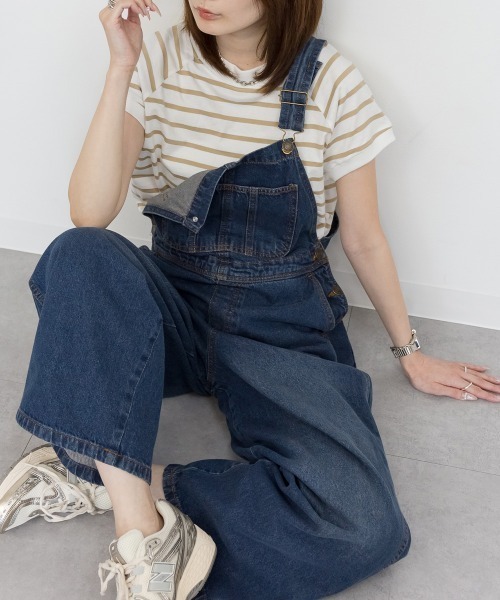 RCD（アールシーディー）の「大人カジュアルデニムサロペット（サロペット/オーバーオール・レディース・ブルー/ネイビー/ライトブルー/ダークネイビー/グレー系その他6・LL/M/L）」の3枚目の写真