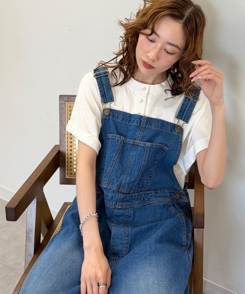 RCD（アールシーディー）の「大人カジュアルデニムサロペット（サロペット/オーバーオール・レディース・ブルー/ネイビー/ライトブルー/ダークネイビー/グレー系その他6・LL/M/L）」の4枚目の写真