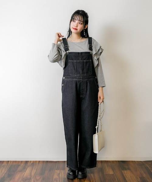 RCD（アールシーディー）の「大人カジュアルデニムサロペット（サロペット/オーバーオール・レディース・ブルー/ネイビー/ライトブルー/ダークネイビー/グレー系その他6・LL/M/L）」の5枚目の写真