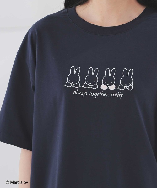 Honeys(ハニーズ)の「【UVカット】ミッフィー/ゆるTシャツ(Tシャツ/カットソー・レディース・ホワイト/ピンク/モカ/ネイビー/ミント/オートミール/スミクロ・LL/L/M/S/SS)」の6枚目の写真