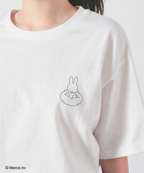 Honeys(ハニーズ)の「【UVカット】ミッフィー/ゆるTシャツ(Tシャツ/カットソー・レディース・ホワイト/ピンク/モカ/ネイビー/ミント/オートミール/スミクロ・LL/L/M/S/SS)」の1枚目の写真