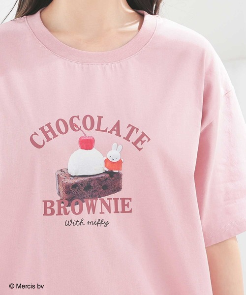 Honeys(ハニーズ)の「【UVカット】ミッフィー/ゆるTシャツ(Tシャツ/カットソー・レディース・ホワイト/ピンク/モカ/ネイビー/ミント/オートミール/スミクロ・LL/L/M/S/SS)」の7枚目の写真