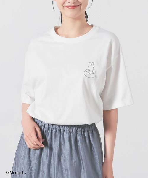 Honeys(ハニーズ)の「【UVカット】ミッフィー/ゆるTシャツ(Tシャツ/カットソー・レディース・ホワイト/ピンク/モカ/ネイビー/ミント/オートミール/スミクロ・LL/L/M/S/SS)」の16枚目の写真