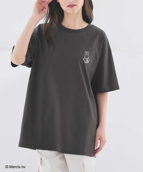 Honeys(ハニーズ)の「【UVカット】ミッフィー/ゆるTシャツ(Tシャツ/カットソー・レディース・ホワイト/ピンク/モカ/ネイビー/ミント/オートミール/スミクロ・LL/L/M/S/SS)」の22枚目の写真
