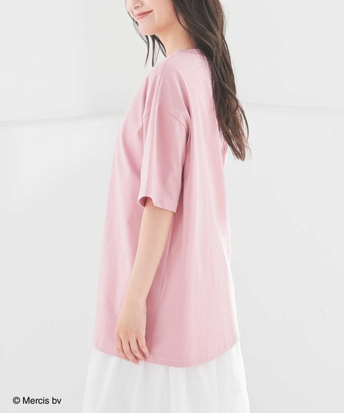 Honeys(ハニーズ)の「【UVカット】ミッフィー/ゆるTシャツ(Tシャツ/カットソー・レディース・ホワイト/ピンク/モカ/ネイビー/ミント/オートミール/スミクロ・LL/L/M/S/SS)」の11枚目の写真