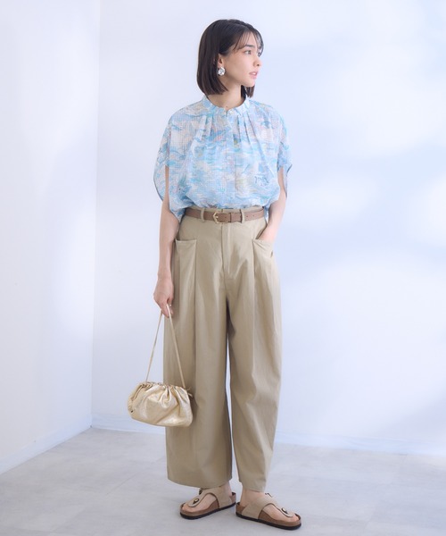 KATHARINE ROSS（キャサリンロス）の「【KATHARINE ROSS】海の生物たちプリントブラウス（シャツ/ブラウス・レディース・ネイビー/ライトブルー・MEDIUM）」の4枚目の写真