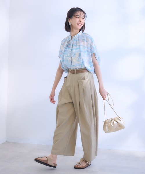 KATHARINE ROSS（キャサリンロス）の「【KATHARINE ROSS】海の生物たちプリントブラウス（シャツ/ブラウス・レディース・ネイビー/ライトブルー・MEDIUM）」の6枚目の写真