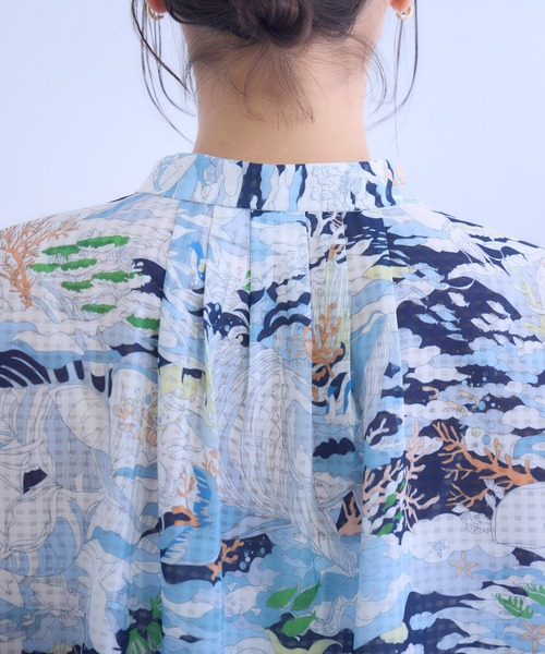 KATHARINE ROSS（キャサリンロス）の「【KATHARINE ROSS】海の生物たちプリントブラウス（シャツ/ブラウス・レディース・ネイビー/ライトブルー・MEDIUM）」の20枚目の写真