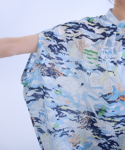 KATHARINE ROSS（キャサリンロス）の「【KATHARINE ROSS】海の生物たちプリントブラウス（シャツ/ブラウス・レディース・ネイビー/ライトブルー・MEDIUM）」の22枚目の写真