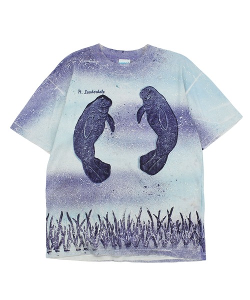 LABORATORY R(ラボラトリーアール)の「【USED】90’s DEEP SEA “manatee” アニマル Tシャツ USA製(Tシャツ/カットソー・メンズ・ブルー・LARGE)」の1枚目の写真