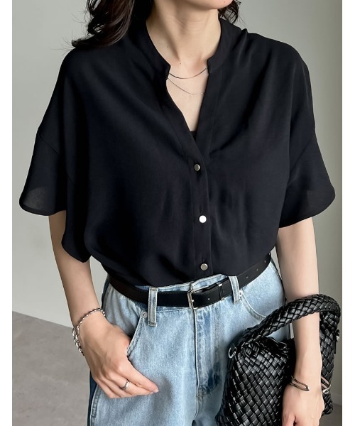 【新品 未使用】WボタンフレアスリーブVネックジャケット prose verse フレアスリーブボートネックリブニット | prose verse(プロズ