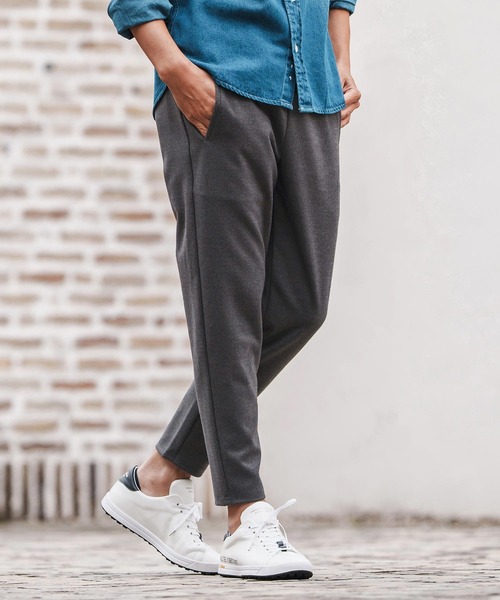 1minute 1second（ワンミニットワンセカンド）の「mp13845-tapered slacks with heart embroidery テーパードスラックスパンツ（スラックス・メンズ・ブラック/チャコール・S/M/L/XL）」の6枚目の写真