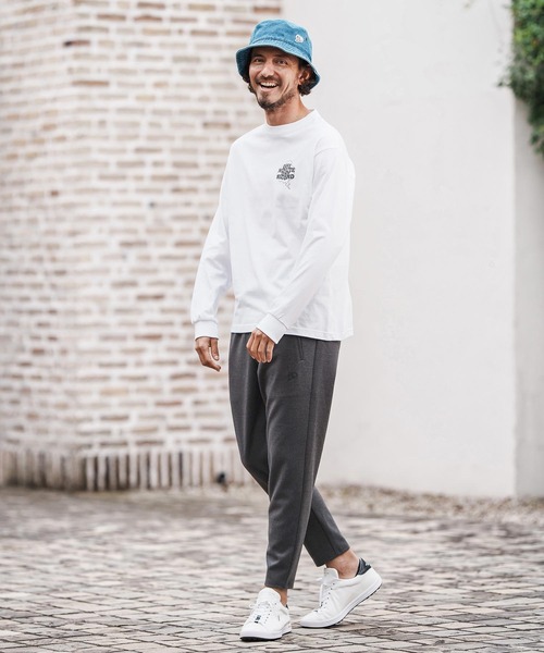 1minute 1second（ワンミニットワンセカンド）の「mp13845-tapered slacks with heart embroidery テーパードスラックスパンツ（スラックス・メンズ・ブラック/チャコール・S/M/L/XL）」の8枚目の写真