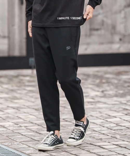 1minute 1second（ワンミニットワンセカンド）の「mp13845-tapered slacks with heart embroidery テーパードスラックスパンツ（スラックス・メンズ・ブラック/チャコール・S/M/L/XL）」の12枚目の写真
