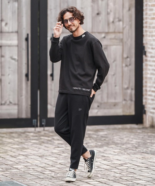 1minute 1second（ワンミニットワンセカンド）の「mp13845-tapered slacks with heart embroidery テーパードスラックスパンツ（スラックス・メンズ・ブラック/チャコール・S/M/L/XL）」の16枚目の写真