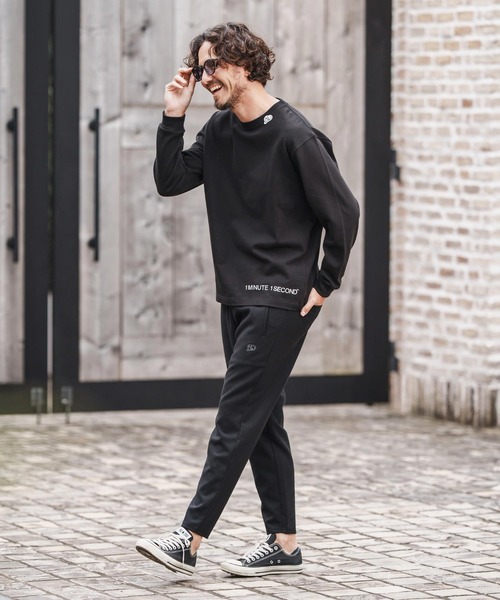 1minute 1second（ワンミニットワンセカンド）の「mp13845-tapered slacks with heart embroidery テーパードスラックスパンツ（スラックス・メンズ・ブラック/チャコール・S/M/L/XL）」の17枚目の写真