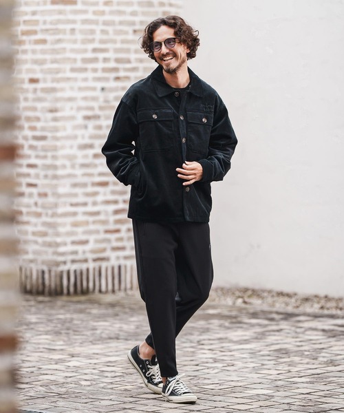1minute 1second（ワンミニットワンセカンド）の「mp13845-tapered slacks with heart embroidery テーパードスラックスパンツ（スラックス・メンズ・ブラック/チャコール・S/M/L/XL）」の18枚目の写真