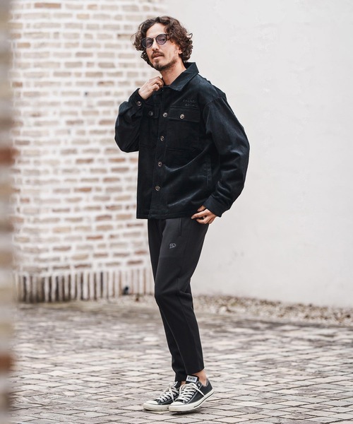 1minute 1second（ワンミニットワンセカンド）の「mp13845-tapered slacks with heart embroidery テーパードスラックスパンツ（スラックス・メンズ・ブラック/チャコール・S/M/L/XL）」の19枚目の写真