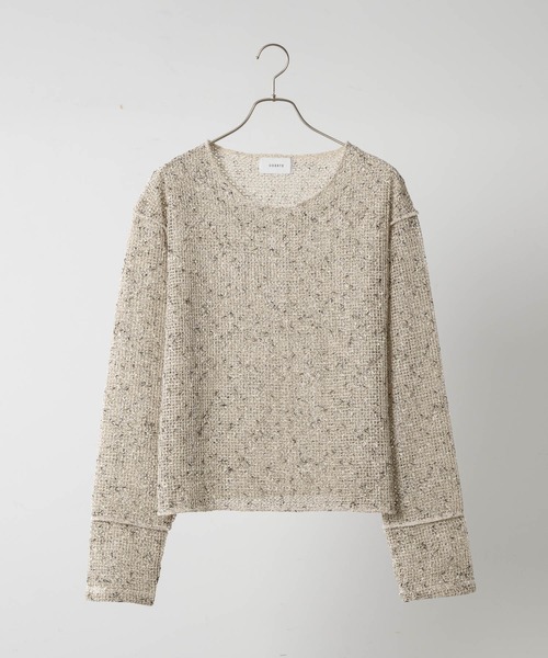 SOERTE ルーズコットンリネンメッシュニット　サイズ1 loose cotton linen mesh knit/ルーズコットンリネンメッシュ