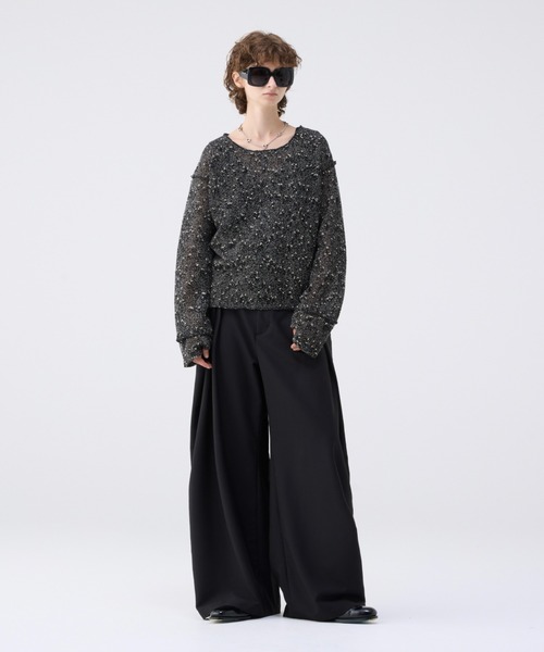 Loose slub mesh knit pullover / ルーズスラブメッシュニット