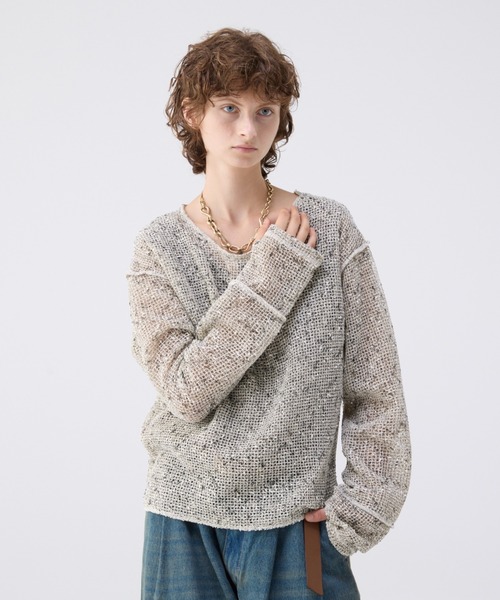 Loose slub mesh knit pullover / ルーズスラブメッシュニット