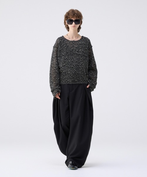 soerte（ソエルテ）の「Loose slub mesh knit pullover / ルーズ