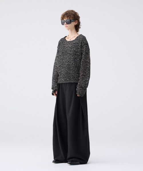 soerte（ソエルテ）の「Loose slub mesh knit pullover / ルーズ