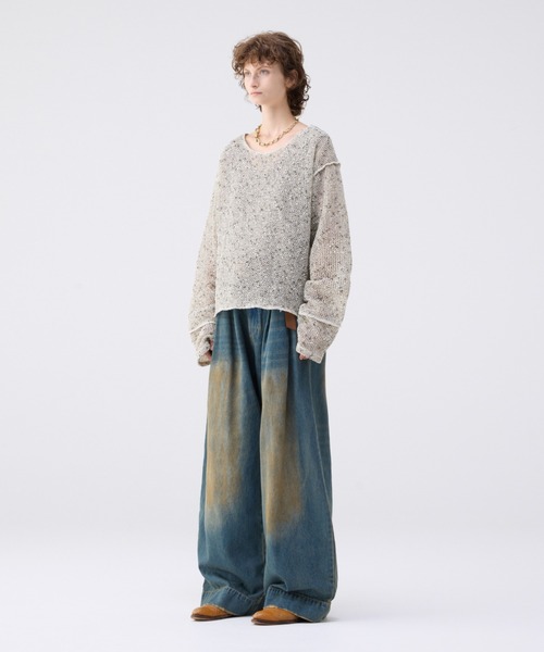 soerte ルーズスラブメッシュニットプルオーバー サイズ2 ベージュ soerte（ソエルテ）の「Loose slub mesh knit pullover / ルーズスラブ