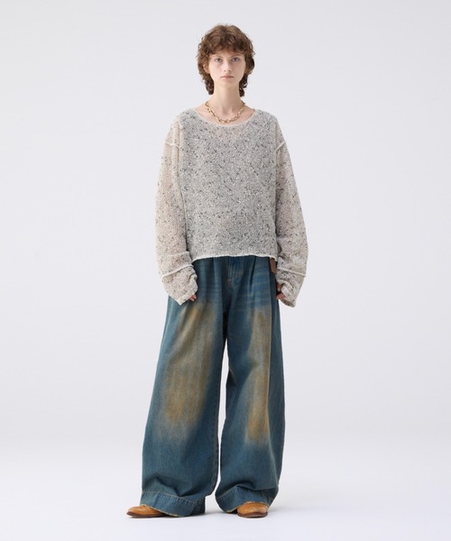 Loose slub mesh knit pullover / ルーズスラブメッシュニット