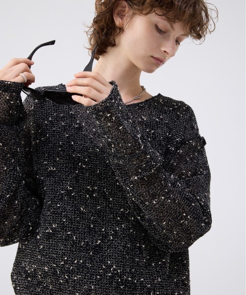 soerte ルーズスラブメッシュニットプルオーバー Loose slub mesh knit pullover / ルーズスラブメッシュニット