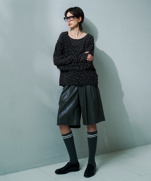 Loose slub mesh knit pullover / ルーズスラブメッシュニットプル 