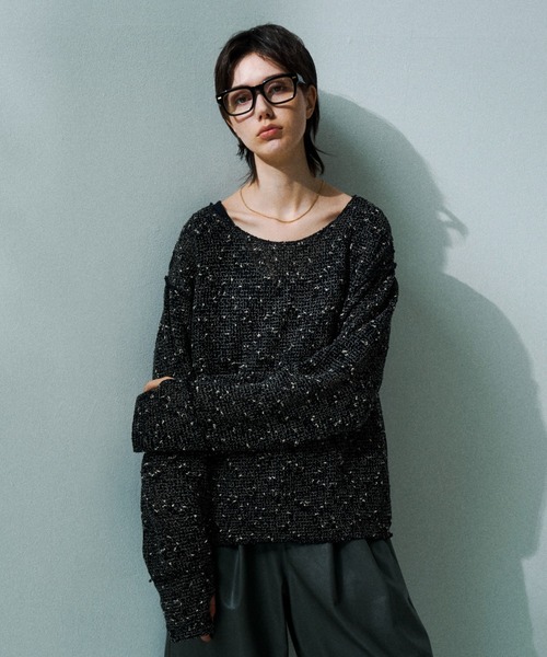 【Soerte】ルーズスラブメッシュニットプルオーバー Loose slub mesh knit pullover / ルーズスラブメッシュニットプル