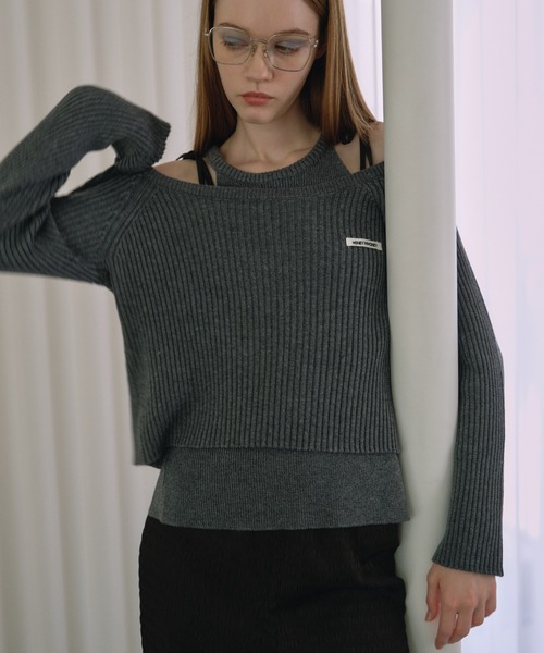 HONEY MI HONEY(ハニーミーハニー)の「HONEY logo halter neck tops(タンクトップ・レディース・グレー/アイボリー/ピンク・FREE)」の5枚目の写真
