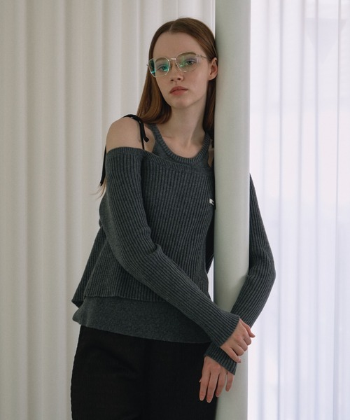 HONEY MI HONEY(ハニーミーハニー)の「HONEY logo halter neck tops(タンクトップ・レディース・グレー/アイボリー/ピンク・FREE)」の7枚目の写真