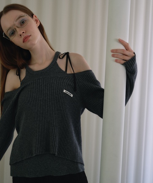 HONEY MI HONEY(ハニーミーハニー)の「HONEY logo halter neck tops(タンクトップ・レディース・グレー/アイボリー/ピンク・FREE)」の8枚目の写真