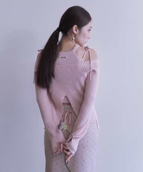 HONEY MI HONEY(ハニーミーハニー)の「HONEY logo halter neck tops(タンクトップ・レディース・グレー/アイボリー/ピンク・FREE)」の13枚目の写真