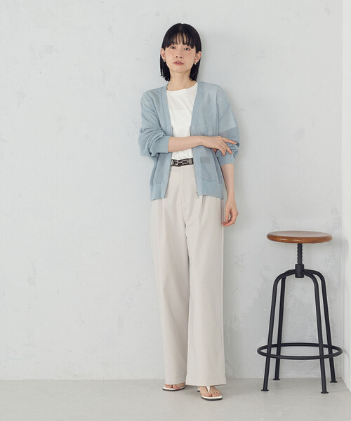 COMME CA ISM(コムサイズム)の「【ウォッシャブル】メッシュラメカーディガン(カーディガン/ボレロ・レディース・ブラック/サックスブルー・FREE)」の7枚目の写真