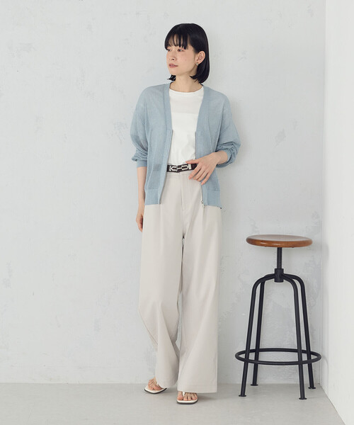 COMME CA ISM(コムサイズム)の「【ウォッシャブル】メッシュラメカーディガン(カーディガン/ボレロ・レディース・ブラック/サックスブルー・FREE)」の8枚目の写真