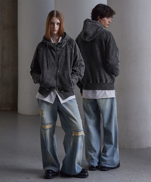 CLEL（クレイル）の「【CLEL】Heavyweight Stand Neck Zip Hoodie / ヘビーウェイトスタンドネックジップパーカー（パーカー・メンズ・グレー系1/ブラック系/ブラウン系・S/XS/L/M）」の22枚目の写真