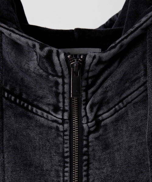 CLEL（クレイル）の「【CLEL】Heavyweight Stand Neck Zip Hoodie / ヘビーウェイトスタンドネックジップパーカー（パーカー・メンズ・グレー系1/ブラック系/ブラウン系・S/XS/L/M）」の7枚目の写真