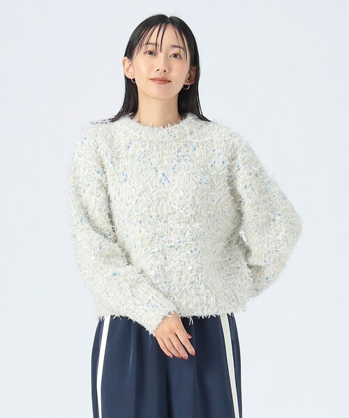 BEAMS HEART(ビームスハート)の「【3色展開】リボン × ノットヤーンニット(ニット/セーター・レディース・ホワイト系その他5/ライトグレー/ライトブルー/ネイビー・FREE)」の17枚目の写真